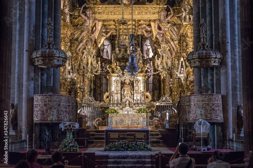 Santiago de Compostela Cathedral inside capital of galicia
