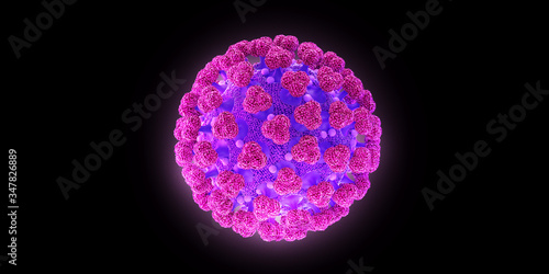 3D coronavirus molecule -modern 3D concept digital illustration. COVID-19, 2019-nCov, 3D render