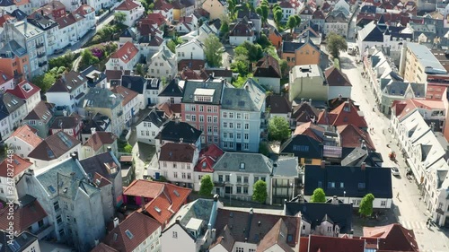 Flight over Bergen, the second largest city in Norway photo