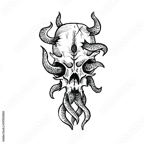 Scary Skull head Vector Illustration