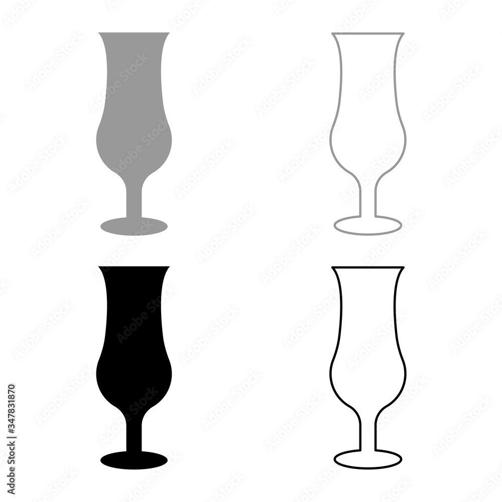 Cocktail glass icon outline set black grey color vector illustration flat style image Cocktail glass icon outline set black grey color vector illustration flat style image
