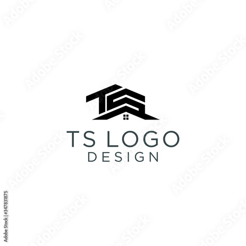 Home Monogram Initials TS Logo Design Vector