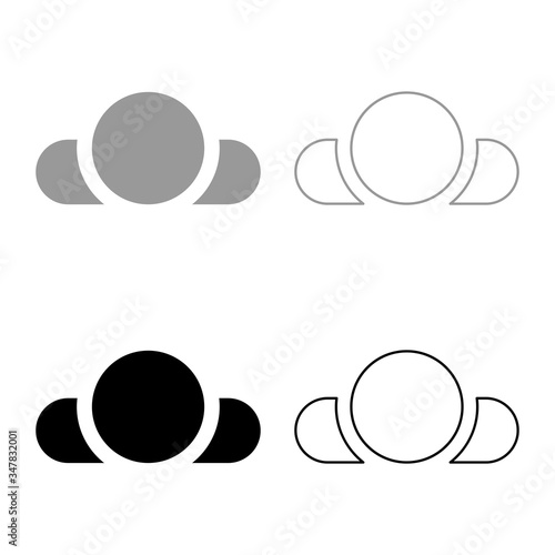 Man lying on back View head shoulders icon outline set black grey color vector illustration flat style image