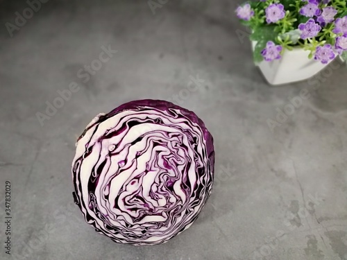 
Beautiful pattern of purple cabbage flowers