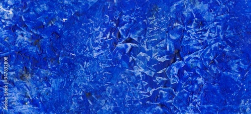 Blue abstract Tie dye background for banners, posters, wallpapers. Stylization, hand-made watercolor work. Crumpled paper, waves, sea, sky, air or other. Vector Hand drawn stock trace illustration