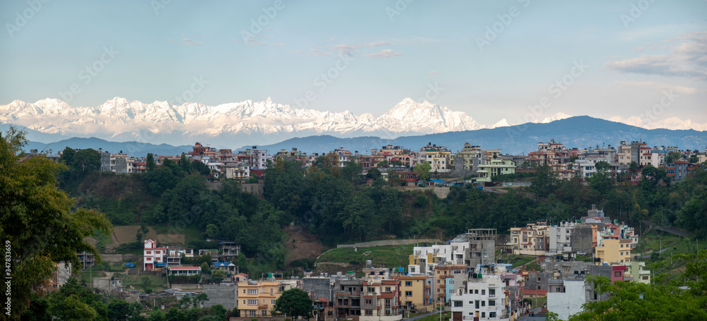 The City of Kathmandu and the Himalaya Mountain Range