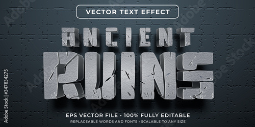 Editable text effect - ancient civilization ruins style