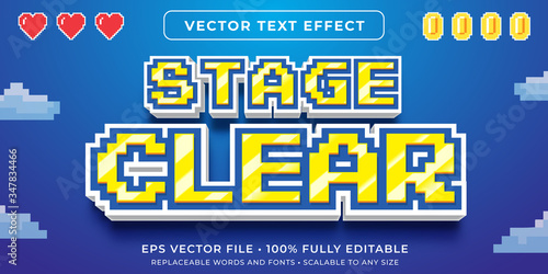 Editable text effect - video game pixel text style photo