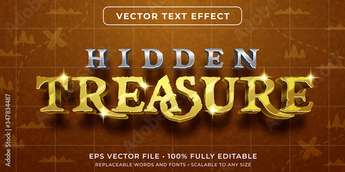Editable text effect - golden treasure style