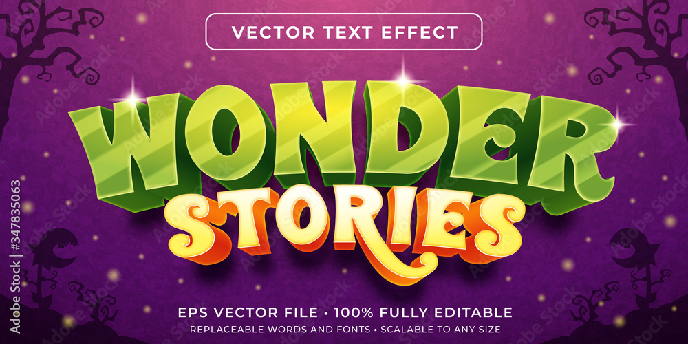 Fototapeta premium Editable text effect - fantasy wonderland style