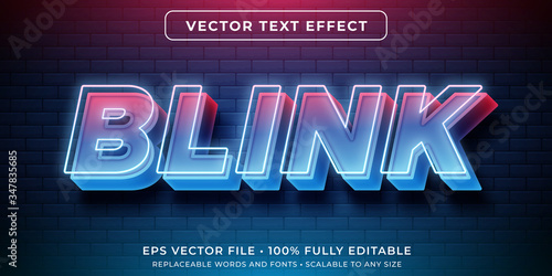 Editable text effect - neon glowing lights style