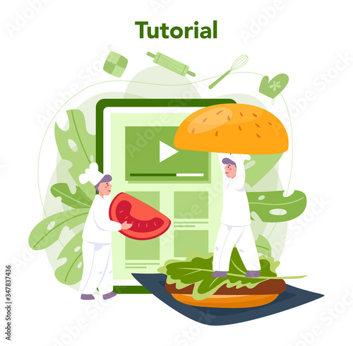 Fast food, burger house concept. Chef cook tasty hamburger with