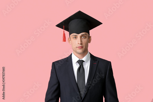 Young man in graduation hat...