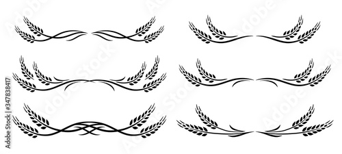 black wheat spikes set with design elements