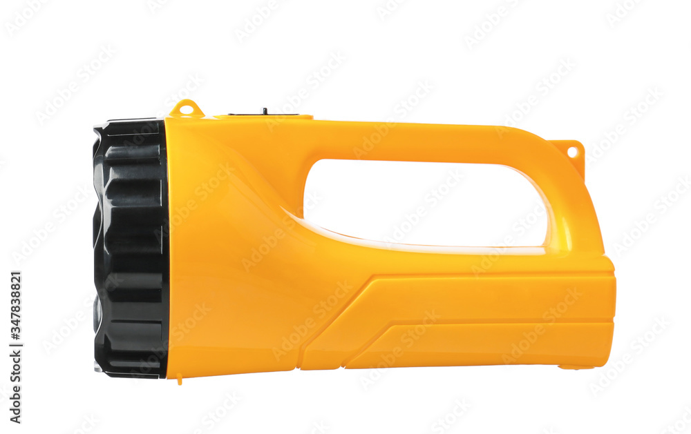 Fototapeta premium Modern flashlight on white background