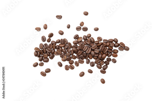 Coffee beans isolated on white background.