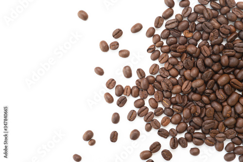 Coffee beans isolated on white background.