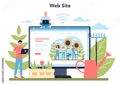 Gardening online service or platform. Idea of horticultural designer