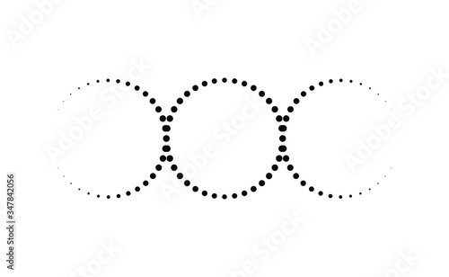 Abstract triple moon goddess dot work wiccan symbol. Tattoo design vector art illustration.