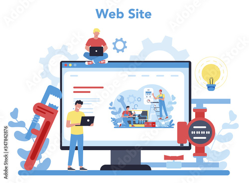 Plumbing online service or platform. Professional repair and cleaning.