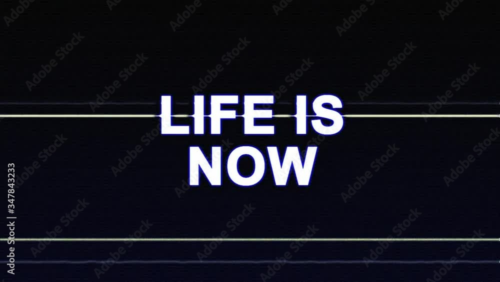 LIFE IS NOW Glitch Text Animation, Rendering, Background, with Alpha Matte, Loop, 4k
LIFE IS NOW Glitch Text Animation, Rendering, Background, with Alpha Matte, Loop, 4k