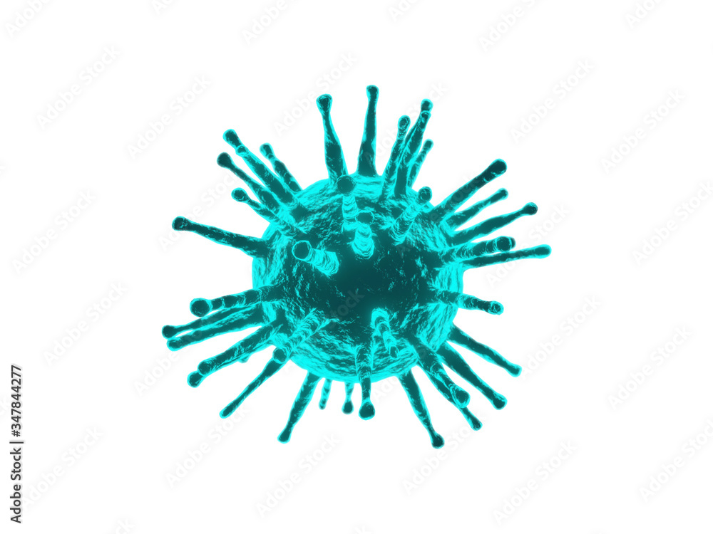 Bacteria, coronavirus 3D White background Bacteria, coronavirus 3D White background