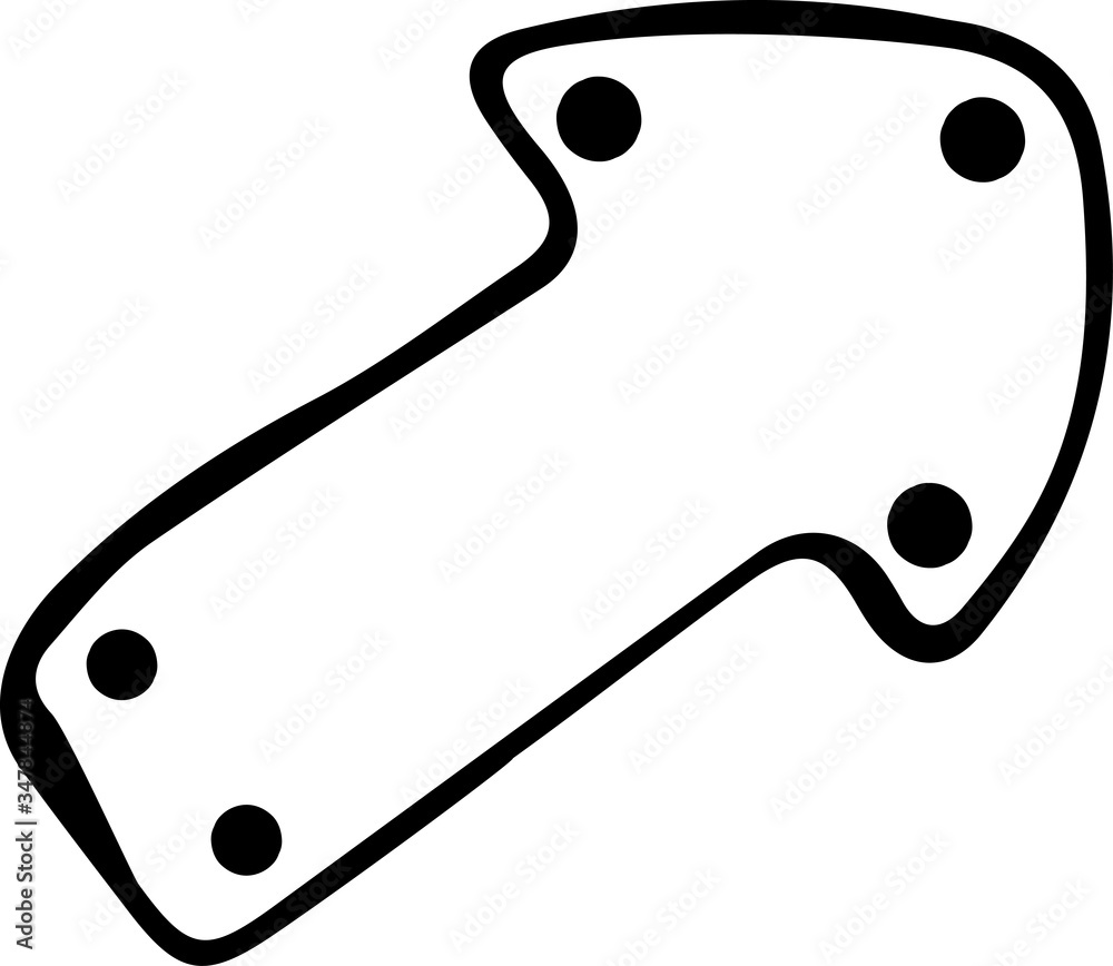 Hand drawn vector arrow doodle on white background. Design element vector illustration. Can be used for books, wrapping paper, fabric, textiles, web Hand drawn vector arrow doodle on white background. Design element vector illustration. Can be used for books, wrapping paper, fabric, textiles, web