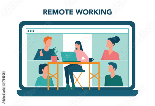 Remote working concept. Telework and global outsourcing,