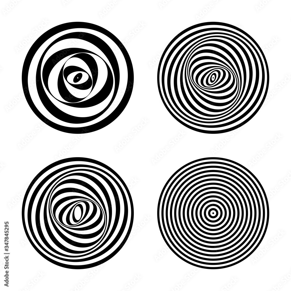 Abstract geometric circle design elements set.