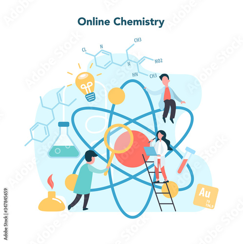 Chemistry online studying concept. Online course or webinar