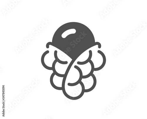 Ice cream bubble waffle icon. Vanilla sundae cone sign. Frozen summer dessert symbol. Classic flat style. Quality design element. Simple ice cream icon. Vector