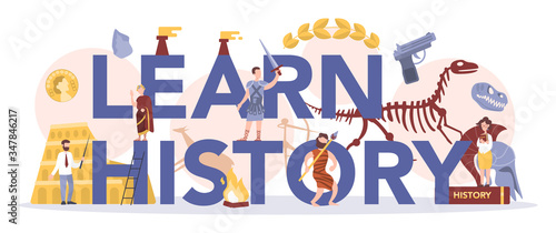 History typographic header concept. History school subject.