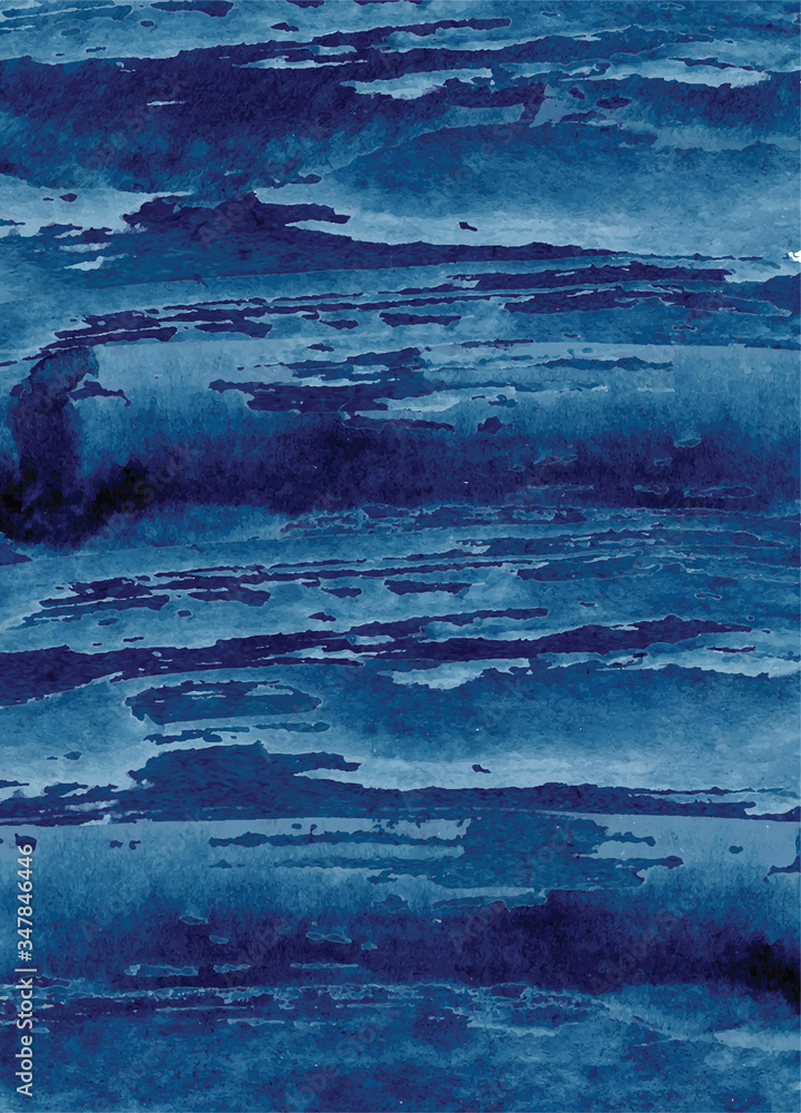 Watercolor abstract classic blue, background, hand drawn watercolour  texture