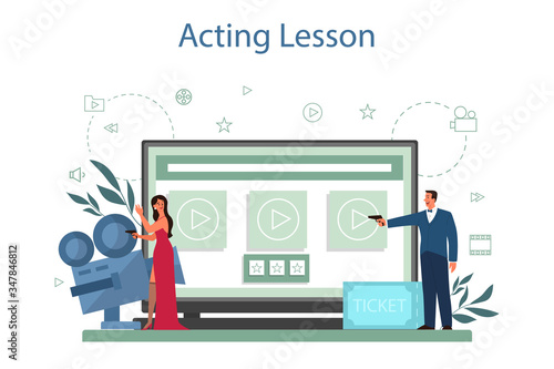 Actor and actress online service or platform. Idea of creative people
