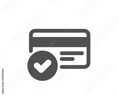 Approved credit card icon. Accepted payment methods sign. Verification symbol. Classic flat style. Quality design element. Simple payment methods icon. Vector