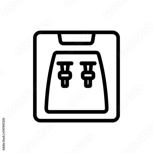 two taps in cooler at same time filled glasses icon vector. two taps in cooler at same time filled glasses sign. isolated contour symbol illustration