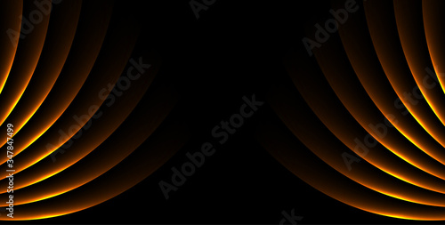 Orange glowing laser lines abstract hi-tech neon background. Vector design