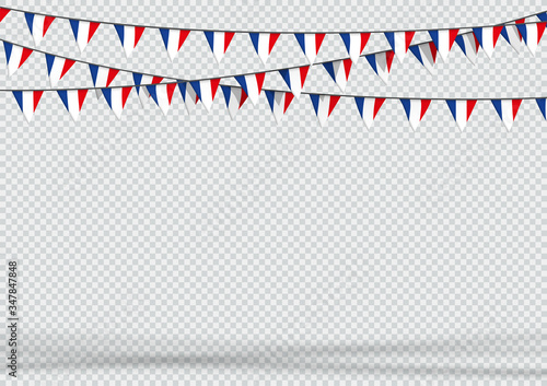 Bunting Hanging Banner French Flag Triangle Background