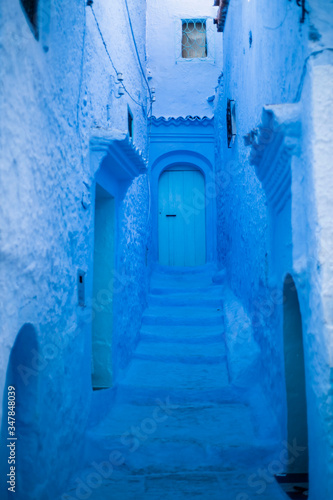 Blue door Chefchaouen Morocco tourism © juliaggmm