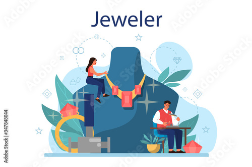 Jeweler concept illustration. Idea of creative people and profession.