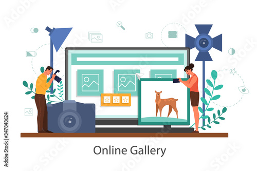 Photographer online gallery. Professional photographer with camera