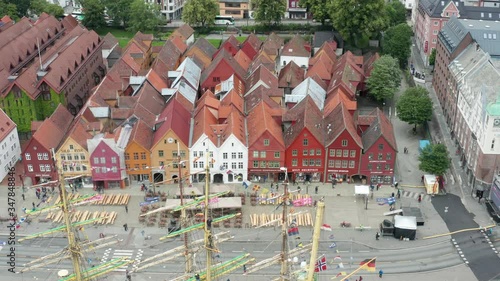 Flight over Bryggen - Unesco World Heritage
