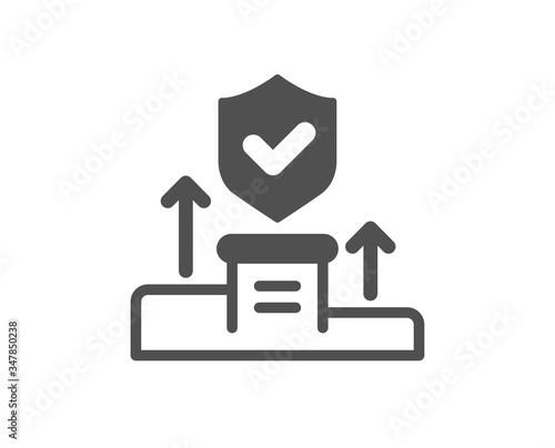 Security agency icon. Cyber defence sign. Private protection symbol. Classic flat style. Quality design element. Simple security agency icon. Vector