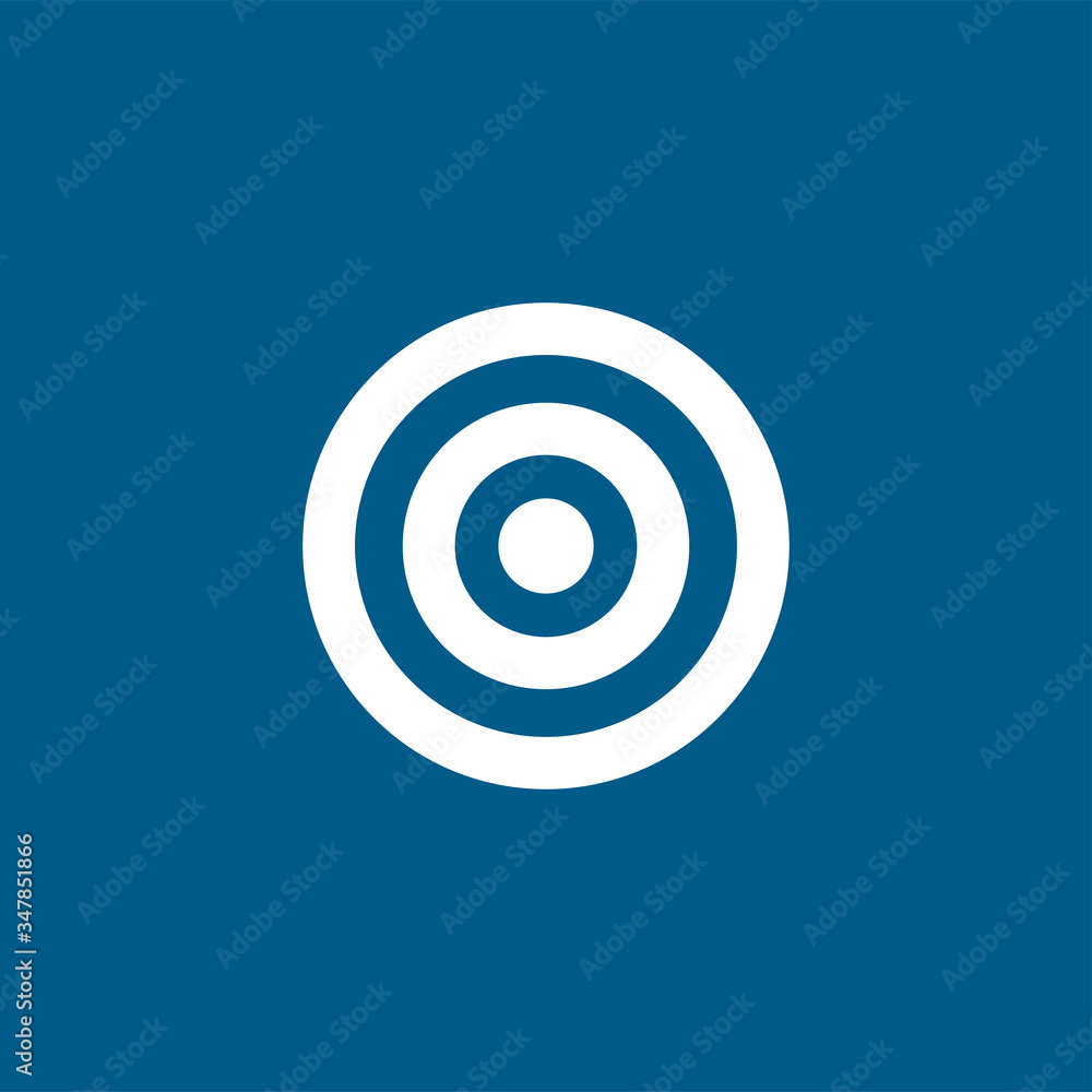 Target Icon On Blue Background. Blue Flat Style Vector Illustration Target Icon On Blue Background. Blue Flat Style Vector Illustration