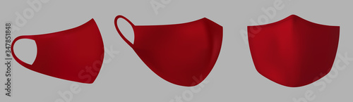 Red protective medical face mask