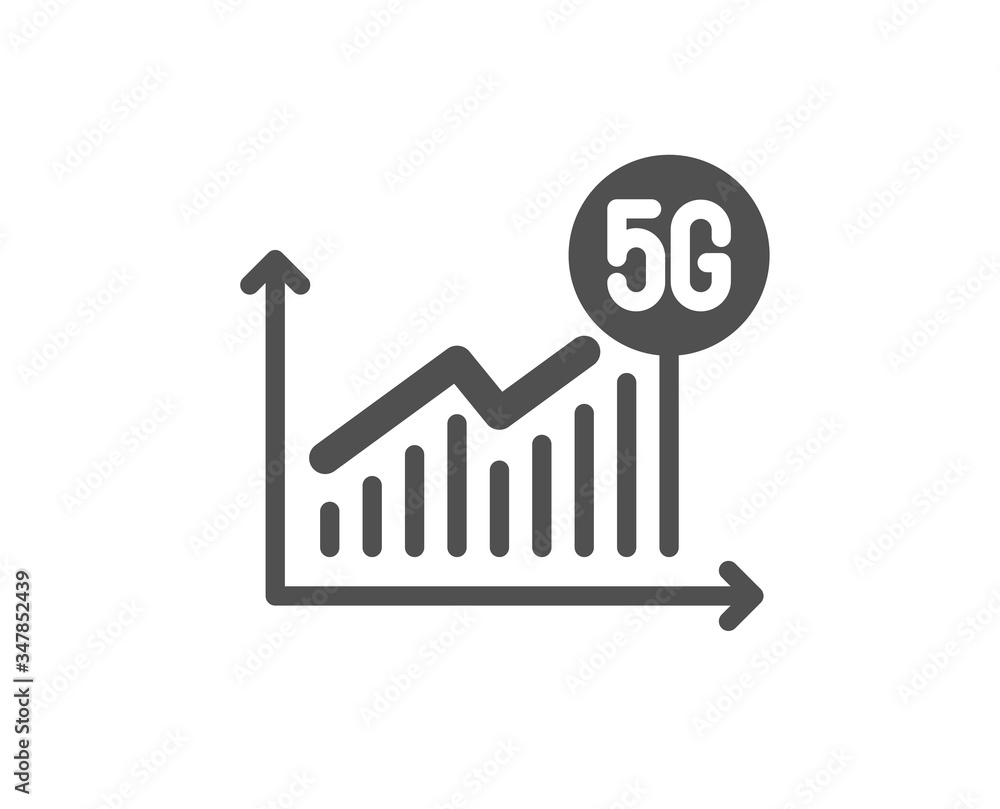 5g statistics icon. Wireless technology sign. Wifi internet graph symbol. Classic flat style. Quality design element. Simple 5g statistics icon. Vector 5g statistics icon. Wireless technology sign. Wifi internet graph symbol. Classic flat style. Quality design element. Simple 5g statistics icon. Vector
