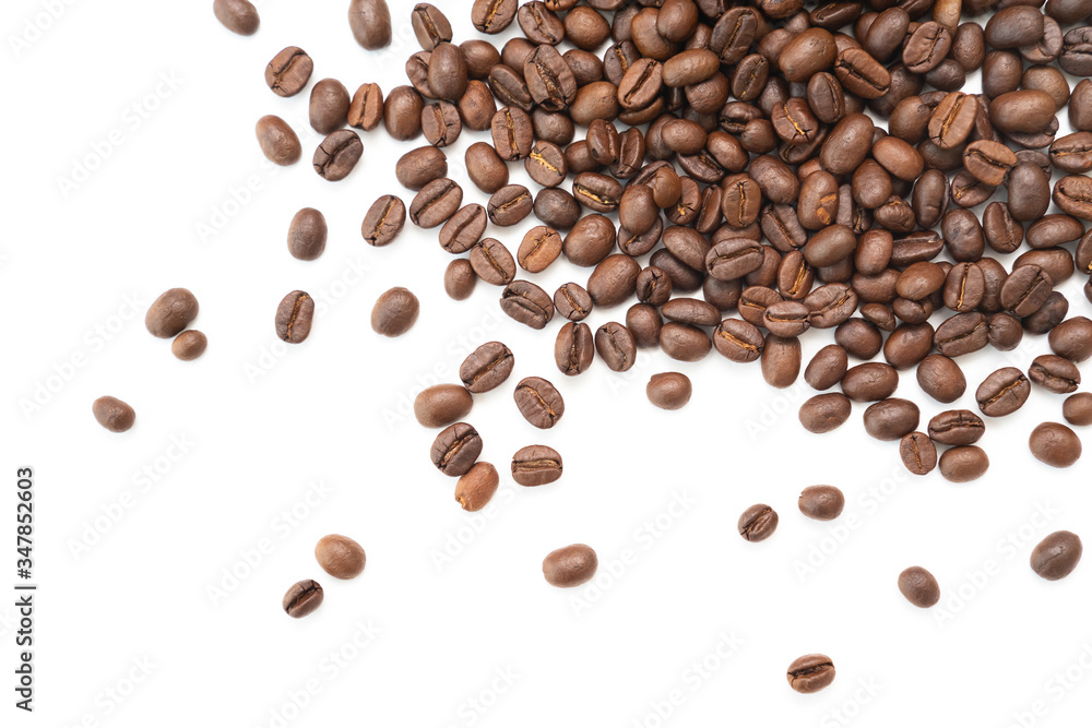 Coffee beans isolated on white background. Close up. Coffee beans isolated on white background. Close up.