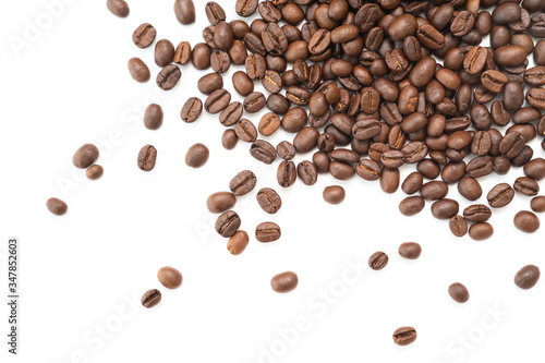 Coffee beans isolated on white background. Close up. © Lifestyle Graphic