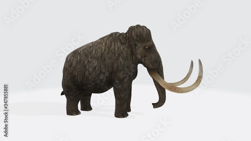 3d Illustration of a giant elephant. 3d wooly mammoth