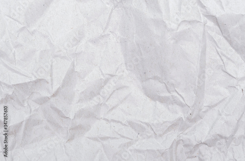 White crumpled paper texture. Abstract paper pattern for background. Close-up.